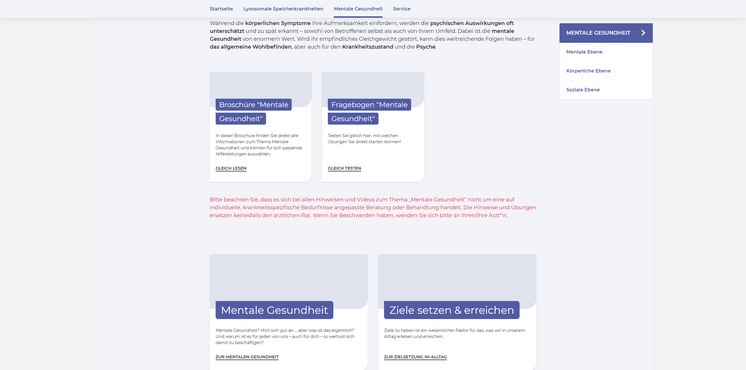 Seite Mentale Gesundheit von Lysosolutions